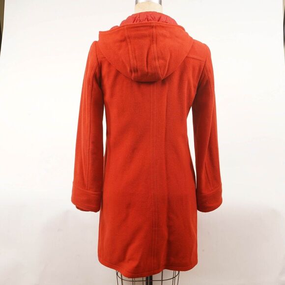 Divided by H&M Red Three Button and Zipped Long Sleeve Hooded Wool Jacket Size 4 - Picture 4 of 16